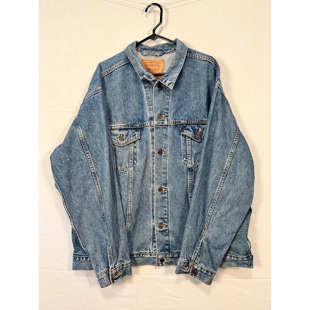 Levis 70507-0389 Denim Trucker Jacket Mens XXL Blue Medium Wash Relaxed Fit